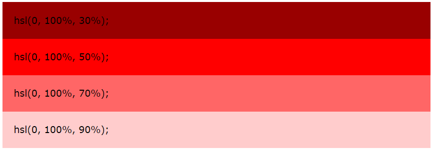 Example HSL color red