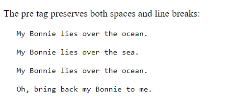 Paragraphs pre element