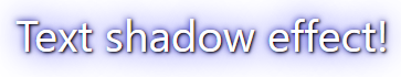 Example white text with black, blue and darkblue shadow