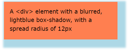 Example box shadow with spread radius