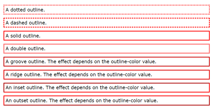 Outline style example