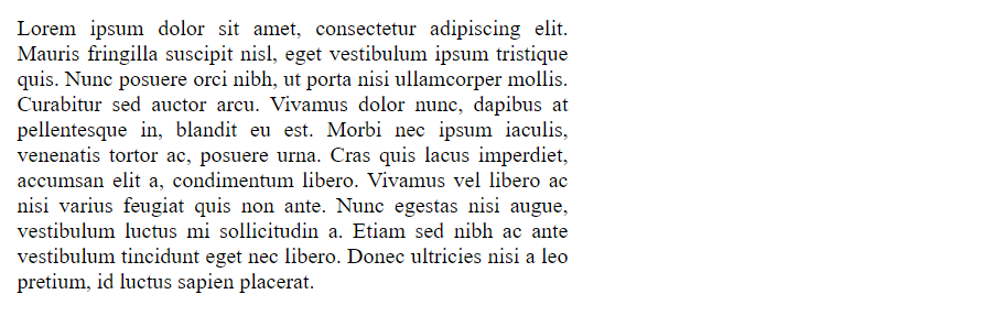 Example text alignment justify