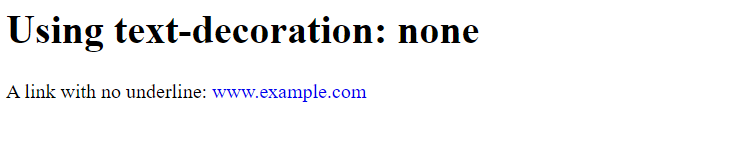 Example text decoration none