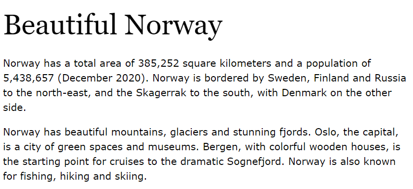 Example Georgia and Verdana