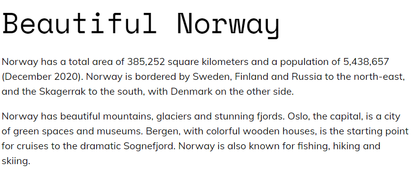 Example Space Mono and Muli