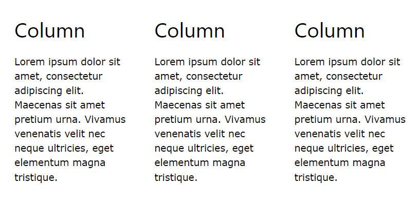 Example content columns